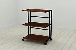 Етажерка на коліщатках Ferrum-decor Каміло 75x40x60 метал Чорний ДСП Венге 16мм (FRD-105488)