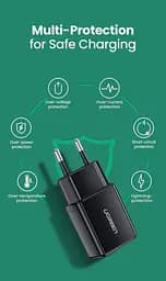 Мережевий зарядний пристрій Ugreen ED011 USB Wall Charger 2.1A чорний (50459) - мініатюра 2