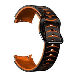 Ремінець для Samsung Galaxy Watch 4 Classic 46mm - чорно-жовтогарячий ширина кріплення 20мм силікон Watchbands Scales (W19-7WB88151991) - мініатюра 2