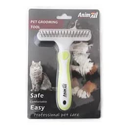 Гребінець-граблі AnimAll Groom для тварин Зелений