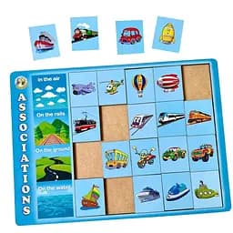 Деревянный пазл-вкладыш Виды транспорта Ubumblebees (ПСД096) PSD096 сортер-ассоциации