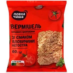 Вермишель Повна Чаша со вкусом говядины 60 г (598110)