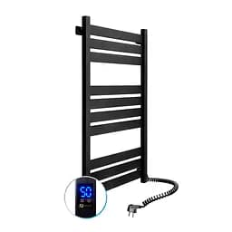 Електрична рушникосушка Navin Largo 500x1000 Sensor правобічна з таймером, чорний муар 12-244053-5010, Чорний матовий, Праве, Електронний