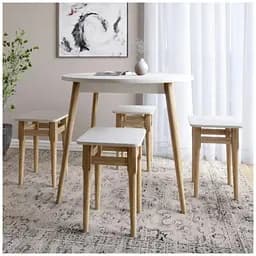 Обеденный комплект для кухни Майами-1 ПВХ кромка 0,45 мм стол и 4 табурета Бетон Style (LION-041230)