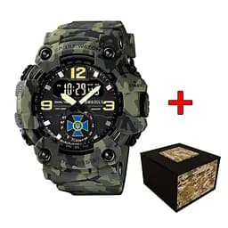 Наручний годинник чоловічий 004CMGRSBU СБУ Зелений камуфляж + Коробка. Awarder acs0031892