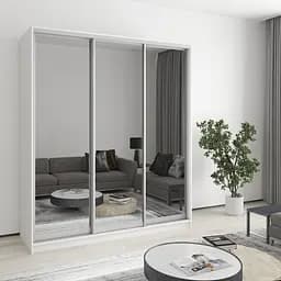 Шкаф-купе трехдверный MebelStar Стандарт AL 3 Зеркала 180x45x240 см Аляска белый (MBS-1569)