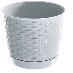 Горшок для цветов Prosperplast Ratolla круглый с подставкой, 145 мм, белый (70762-449)