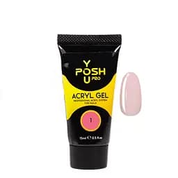 Акригель для наращивания ногтей YouPOSH Acrygel Gel 15 мл №1 Бежево-розовый