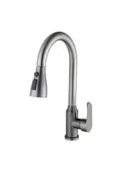 Смеситель кухонный EcoMIX Stella STL-2031-GP вытяжной с лейкой для мытья посуды нержавейка графит