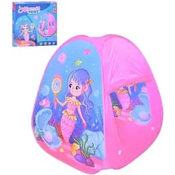 Яскрава дитяча палатка Intex MR 1266-2 з принтом русалки, 20 кульок в комплекті, 1 вхід з накидкою (70x70x85 см)