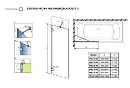 Шторка для ванни Radaway Essenza Pro PNJ 50 см 10101050-01-01 - мініатюра 4
