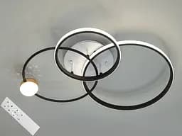 Потолочная светодиодная люстра с пультом, 55Вт, белый+черный