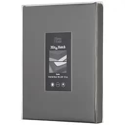 Простирадло на резинці Ardesto Mix & Match Premium сатин 180x200+30 см сіре (ART1820FSY) - мініатюра 7