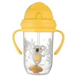 Чашка непроливайка з трубочкою та обтяжувачем Canpol babies Exotic Animals 270 мл жовтий