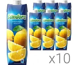 Sandora, Упаковка 10 шт. х 0,95 л, Нектар натуральний Лимонний Сандора