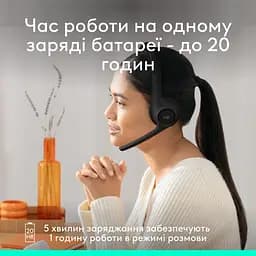 Bluetooth-гарнітура Logitech Zone 300 Wireless Black (981-001407) - мініатюра 5