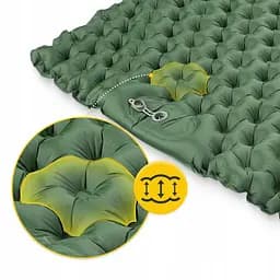 Килимок (каремат) надувний Mountain Goat 200 x 120 x 7 см двомісний з вбудованим насосом Navy Green (P-5905973403573) - мініатюра 2