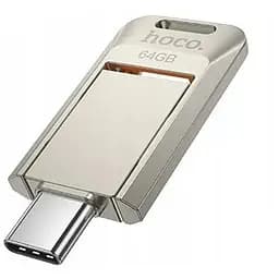 USB флеш накопитель Hoco UD17 64GB Type-C металлический серебристый