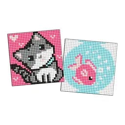 Алмазная мозаика Рыбка и котенок Идейка AMG1050 на магнитной основе 9x9 см