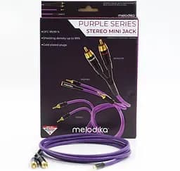 Інтерфейсний кабель MiniJack 3.5 mm-2хRCA Melodika MDMJ2-R10 Purple Cable 1m