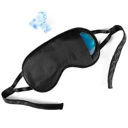 Маска для сну шовк «Чумацький Шлях» з нековзкою резинкою і охолоджуючим гелевим вкладишем в Подарунковій упаковці Чорна (1094-02)