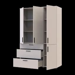 Шафа для одягу Doros Торн Кашемір 3 ДСП/3Ш (полиці) 135х51.6х200 (44900498) - мініатюра 2