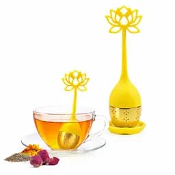 Заварник ситечко для заваривания для чая силиконовый в виде цветка лотоса Желтый 88282
