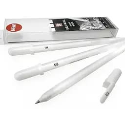 Набір гелевих ручок Sakura Basic White 3 розміри (05-08-10) Білі - мініатюра 2
