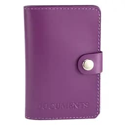 Обложка на документы кожаная на кнопке HC0035 фуксия