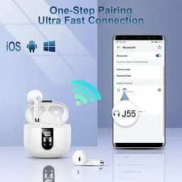 Бездротові спортивні навушники Bluetooth 5.3 із завушинами, 40г роботи, LED дисплей - мініатюра 3