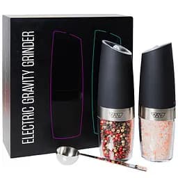 Электрическая гравитационная мельница для соли и перца KSL, набор из 2 шт, черный