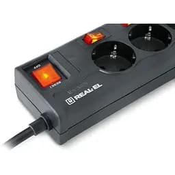 Мережевий фільтр живлення REAL-EL RS-6 EXTRA 1.8m, black (EL122300001) - мініатюра 4
