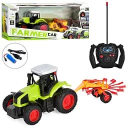 Трактор радіокерований, 19 см, 1:16, із причепом, USB-зарядка, 45x18.5x13 см (В асортименті)