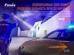 Ручний тактичний ліхтарик Fenix TK35UE V2.0 5000лм 2 х 18650 (Чорний) - мініатюра 10