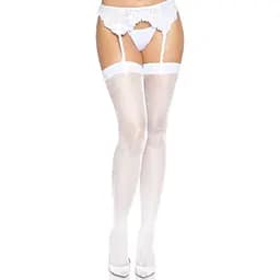 Чулки-сетка со швом сзади Leg Avenue Butterfly back seam thigh highs One size White