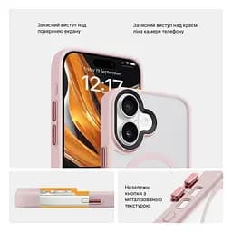 Чехол для Apple iPhone 17, Uniq MagCase, розовый, противоударный, панель-накладка с MagSafe, ударопрочный TPU+PC, с магнитом MagSafe, поддержка полноценной беспроводной зарядки, ArmorStandart (ARM86263) - мініатюра 3
