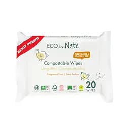 Дитячі вологі серветки без запаху, 20 шт. ECO BY NATY