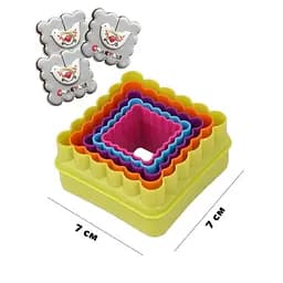 Набір із 5 пластикових квадратних форм вирубок для пряників та печива, Kitchen Master 86221