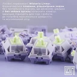 Клавіатура Epomaker Shadow-X Wisteria Linear White механічна бездротова (SHX-W-WL) - мініатюра 20