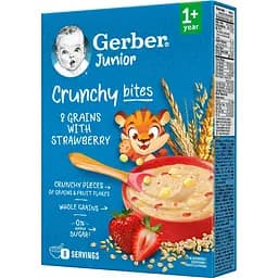 Дитяча каша суха швидкорозчинна Gerber Мультизлакова з хрусткими пластівцями та шматочками полуниці від 1 року 200 г - мініатюра 2