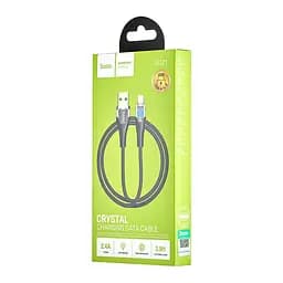 Кабель Hoco U121 Gold standard Transparent Discovery Edition charging data cable iP Чорний - мініатюра 2