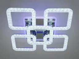 Люстра стельова LED Diasha 2205/4+1HR, 80W, 3200K-6500K, хром, сучасний стиль для дому - мініатюра 2