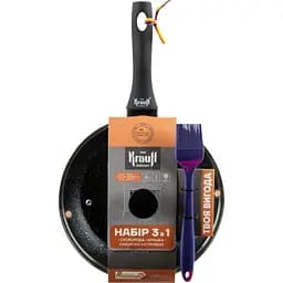 Сковорода Krauff алюминиевая со стеклянной крышкой 26 см (25-45-203)