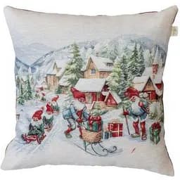 Наволочка гобеленова Прованс Снігова зима Салазки 45х45 см (37191)