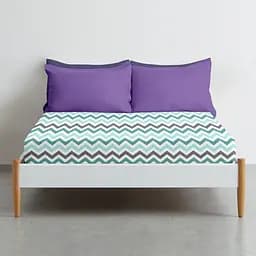 Простирадло Cosas на резинці 80х200 mint zigzag, м'ята (ZigMintGrey_80x200x20) - мініатюра 3