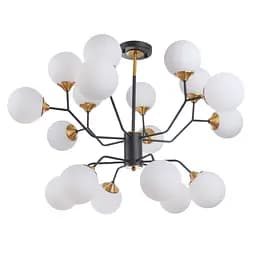 Люстра Brille потолочная молекула в зал E27 60W BK (BL-914C/18)