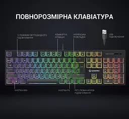 Клавіатура ігрова механічна GamePro GPMK-85 Black USB Blue Switch - мініатюра 6