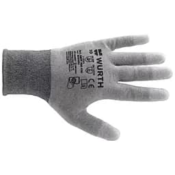 Перчатки монтажные Wurth Touch Esd покрытие ПУ на кончиках пальцев пара р. 10 белые (0899404420)