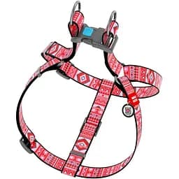 Шлея для собак Waudog Nylon Етно червоний, анатомічна, з QR паспортом, 50-80х2 см, червона (4629) - мініатюра 2