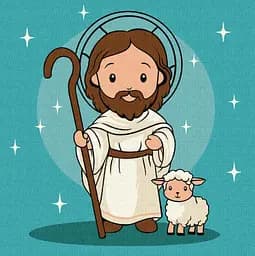 Набор для росписи по номерам для детей 5+ Милый Иисус, Ideyka, 25x25 см, КНО1194